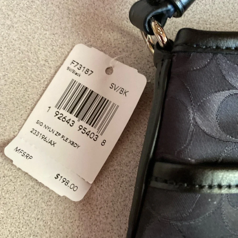 Coach Signature Nylon Zip File Crossbody Bag - Picture 4 of 5